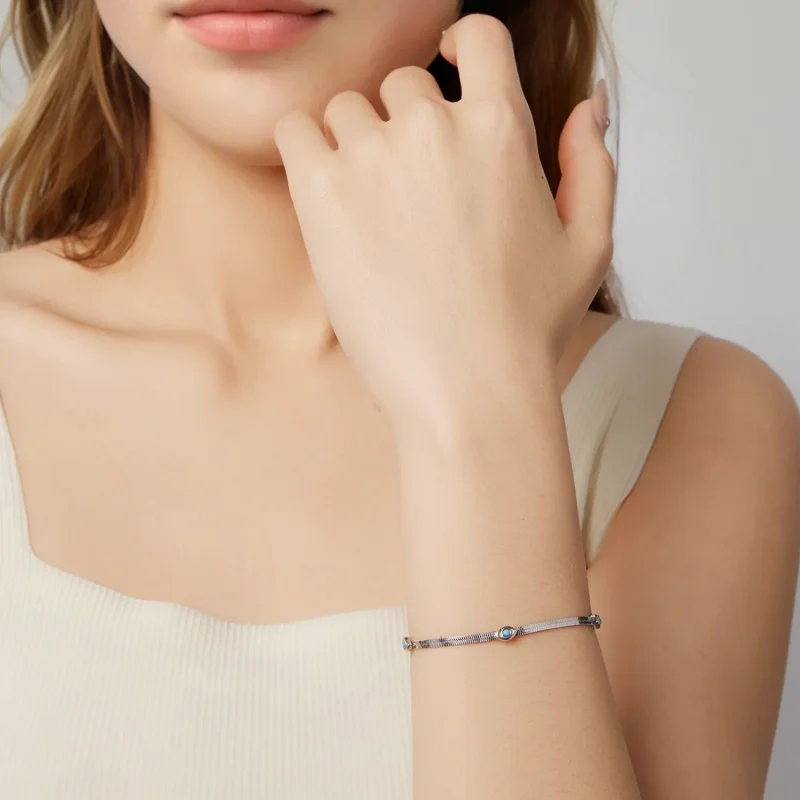 (zdjęcie do) Pandora Style Oko Przeciw Złemu Bransoletka z 925 Srebra Próby z Syntetycznym Tu - Wyświetl 5