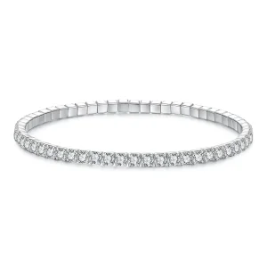 Pandora Style Radiant Full-Pave Bransoletka z 925 Srebra Próby z Cyrkoniami - Platerowana Platyną - BSB220-L (zdjęcie do) Pandora Style Radiant Full-Pave Bransoletka z 925 Srebra Próby z Cyrkoniami - Platerowana Platyną - BSB220-L
