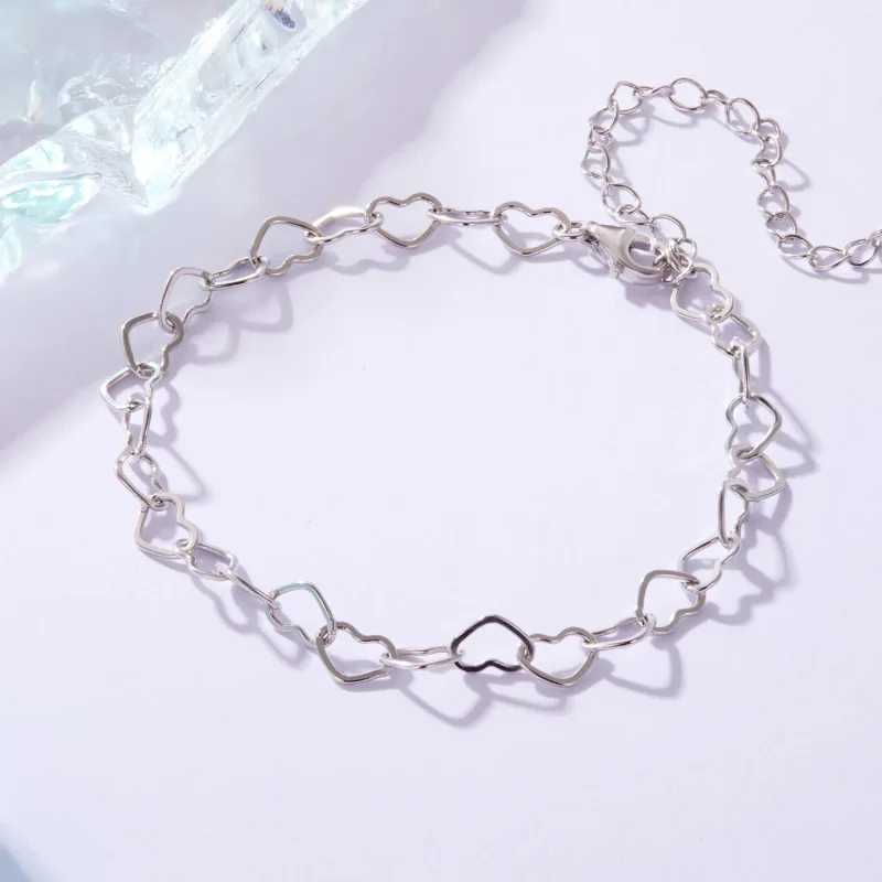 (zdjęcie do) Pandora Style 925 Srebro Próby 925 Platerowane Platyną Bransoletka z Serduszkami - Wyświetl 3
