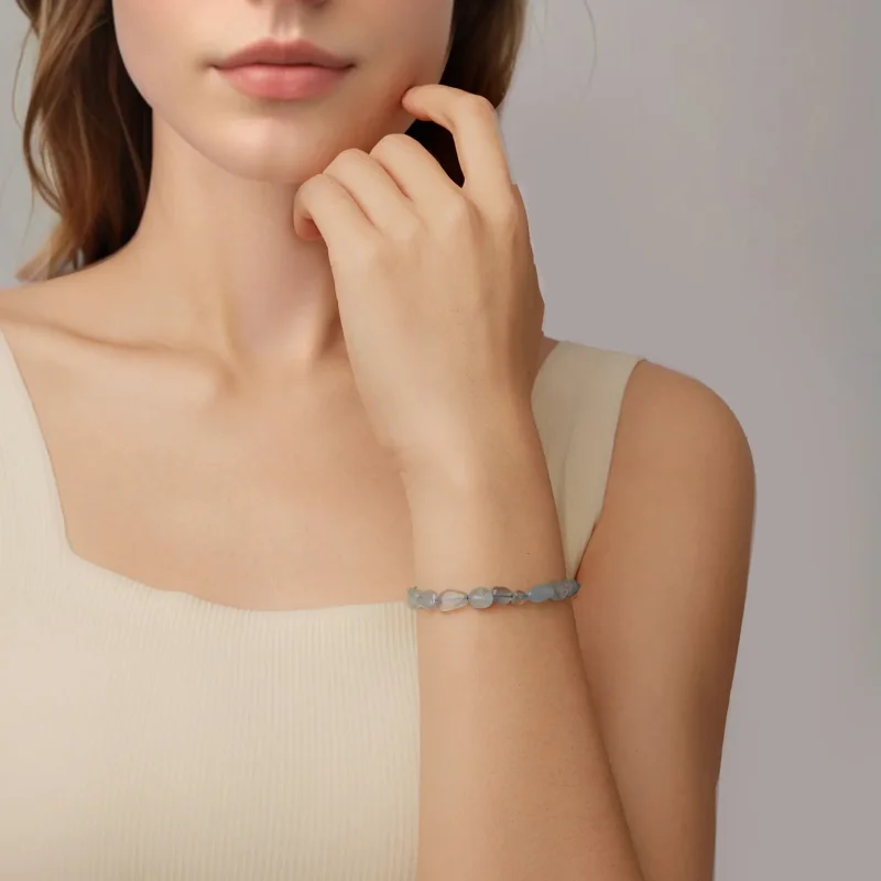 (zdjęcie do) Pandora Style 925 Srebro Próba Platerowane Platyną Niebieski Kryształ Bransoletk - Wyświetl 5