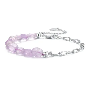 (zdjęcie do) Pandora Style 925 Srebro Próby 925 z Powłoką Platynową Bransoletka z Kryształem Ametystu - BSB224