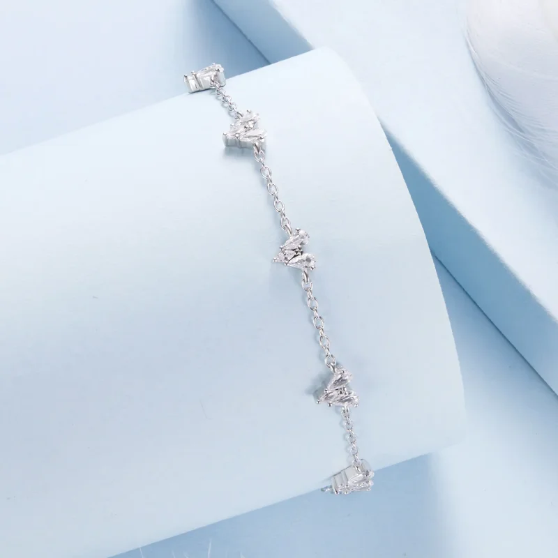 (zdjęcie do) Pandora Style 925 Srebro Próby 925 z Platynowym Powłoką Bransoletka z Sercem z C - Wyświetl 2