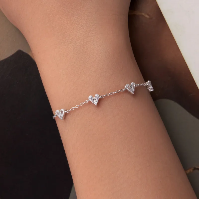 (zdjęcie do) Pandora Style 925 Srebro Próby 925 z Platynowym Powłoką Bransoletka z Sercem z C - Wyświetl 4