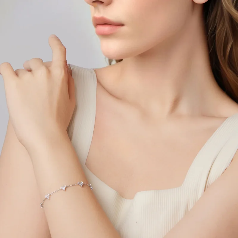 (zdjęcie do) Pandora Style 925 Srebro Próby 925 z Platynowym Powłoką Bransoletka z Sercem z C - Wyświetl 5