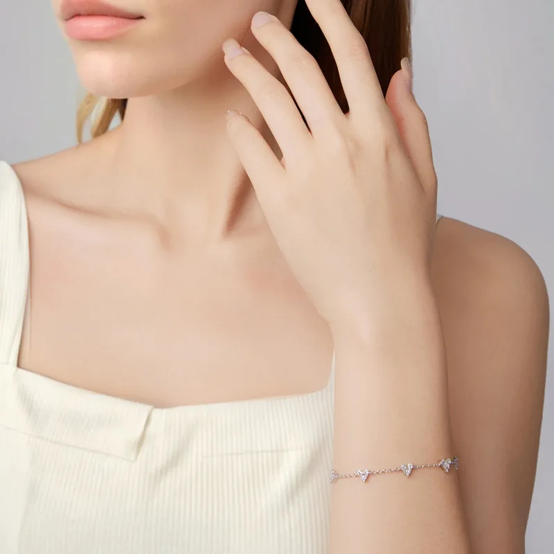 (zdjęcie do) Pandora Style 925 Srebro Próby 925 z Platynowym Powłoką Bransoletka z Sercem z C - Wyświetl 6