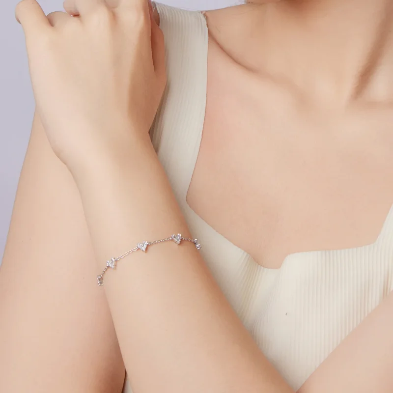 (zdjęcie do) Pandora Style 925 Srebro Próby 925 z Platynowym Powłoką Bransoletka z Sercem z C - Wyświetl 7