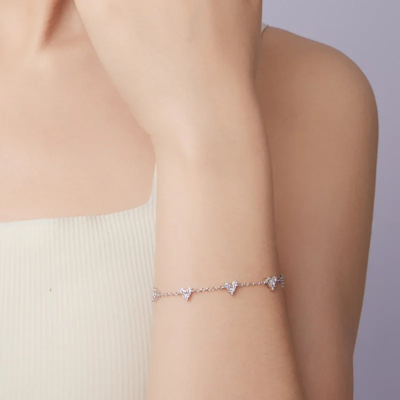 (zdjęcie do) Pandora Style 925 Srebro Próby 925 z Platynowym Powłoką Bransoletka z Sercem z C - Wyświetl 8