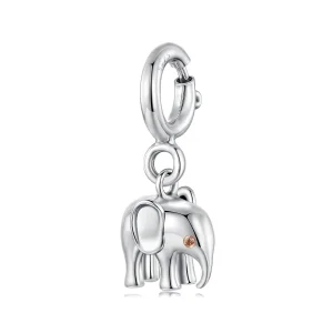 (zdjęcie do) Pandora Style Srebrny Naszyjnik z Zawieszka Słonik i Cyrkoniami - Utleniany Charm - BSC1132