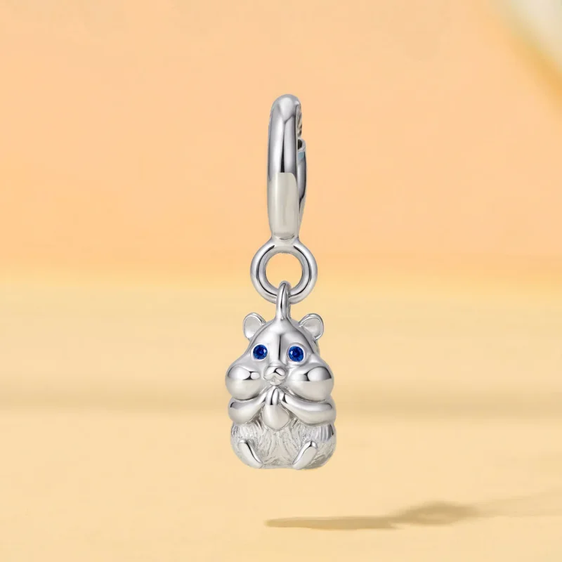 (zdjęcie do) Pandora Style Hamster Wisiorek Wisiorek ze Srebra Próby 925 z Cyrkoniami - Plate - Wyświetl 2