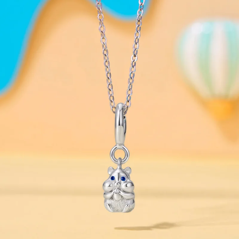 (zdjęcie do) Pandora Style Hamster Wisiorek Wisiorek ze Srebra Próby 925 z Cyrkoniami - Plate - Wyświetl 3