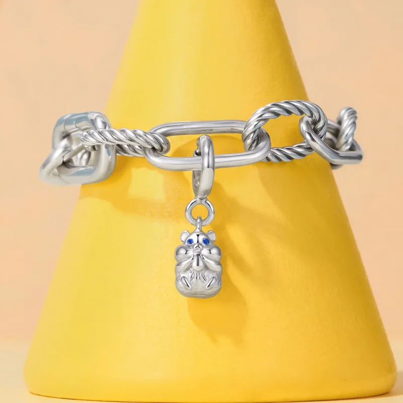 (zdjęcie do) Pandora Style Hamster Wisiorek Wisiorek ze Srebra Próby 925 z Cyrkoniami - Plate - Wyświetl 4