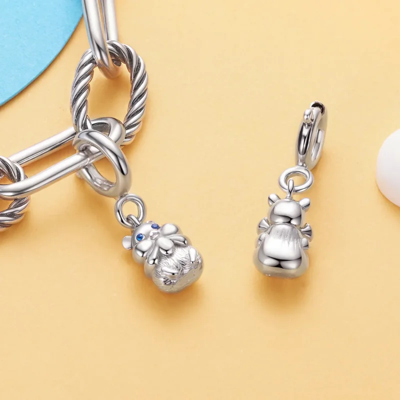 (zdjęcie do) Pandora Style Hamster Wisiorek Wisiorek ze Srebra Próby 925 z Cyrkoniami - Plate - Wyświetl 5