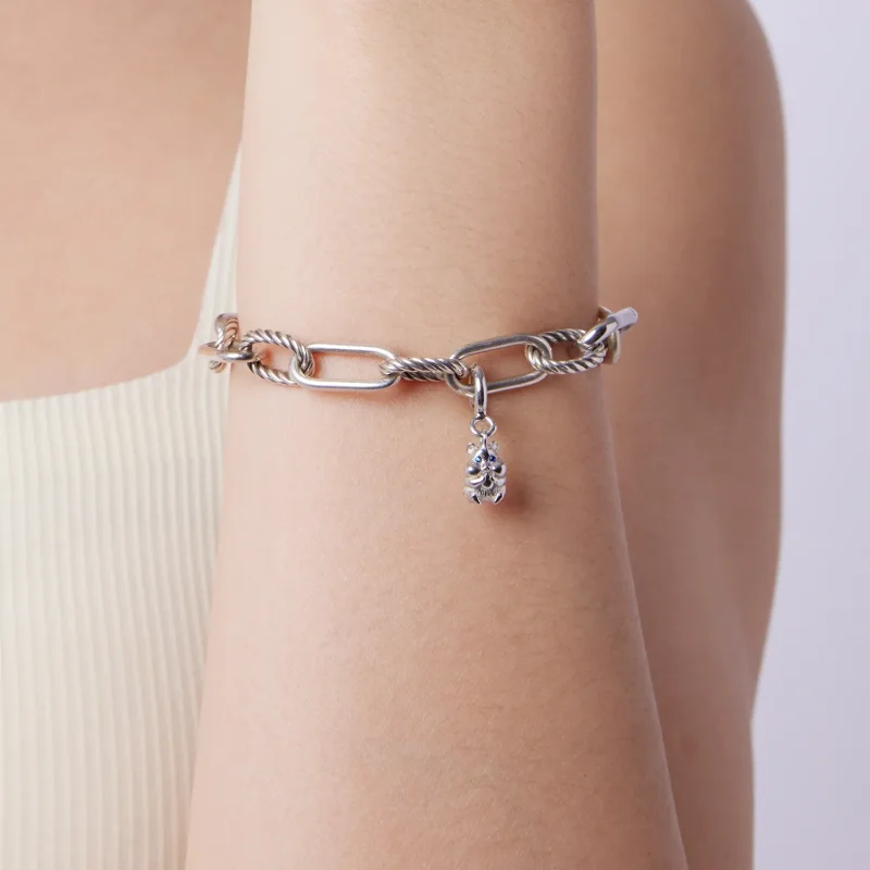 (zdjęcie do) Pandora Style Hamster Wisiorek Wisiorek ze Srebra Próby 925 z Cyrkoniami - Plate - Wyświetl 8