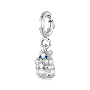 (zdjęcie do) Pandora Style Hamster Wisiorek Wisiorek ze Srebra Próby 925 z Cyrkoniami - Platerowany Platyną - BSC1133