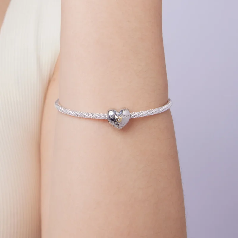 (zdjęcie do) Pandora Style "Kocham Cię" Koralik z 925 Srebra Próby z Cyrkoniami - Charm Plate - Wyświetl 7