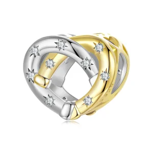 Pandora Style Heart Horseshoe 925 Srebro Próby 925 Koralik z Cyrkoniami - Platerowane Platyną i Złotem - BSC1136 (zdjęcie do) Pandora Style Heart Horseshoe 925 Srebro Próby 925 Koralik z Cyrkoniami - Platerowane Platyną i Złotem - BSC1136