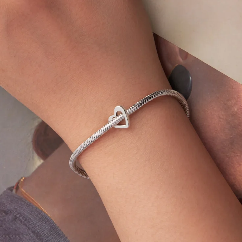 (zdjęcie do) Pandora Style Heart 925 Srebro Próba Koralik - Utleniony Amulet Miłości - BSC113 - Wyświetl 6