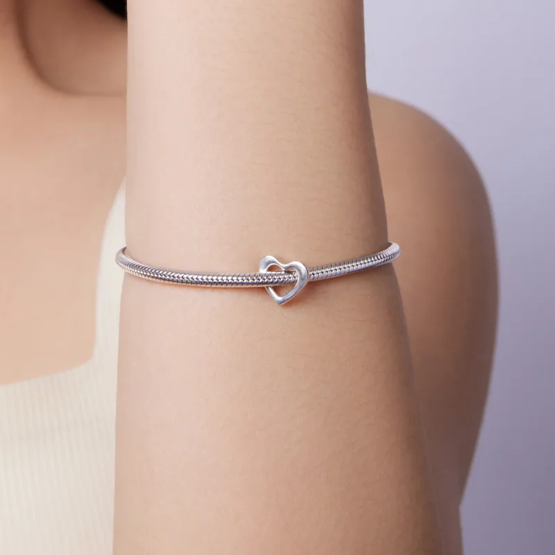 (zdjęcie do) Pandora Style Heart 925 Srebro Próba Koralik - Utleniony Amulet Miłości - BSC113 - Wyświetl 7