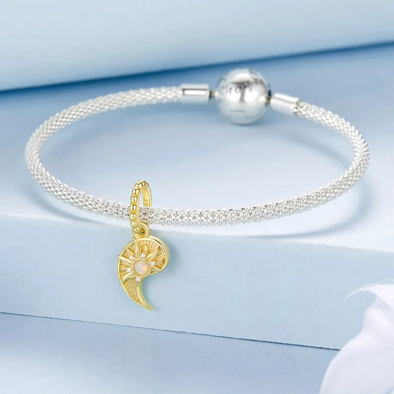 (zdjęcie do) Pandora Style Tai Chi Yin Yang Słońce Wisior z 925 Srebra Próby z Syntetycznym O - Wyświetl 3