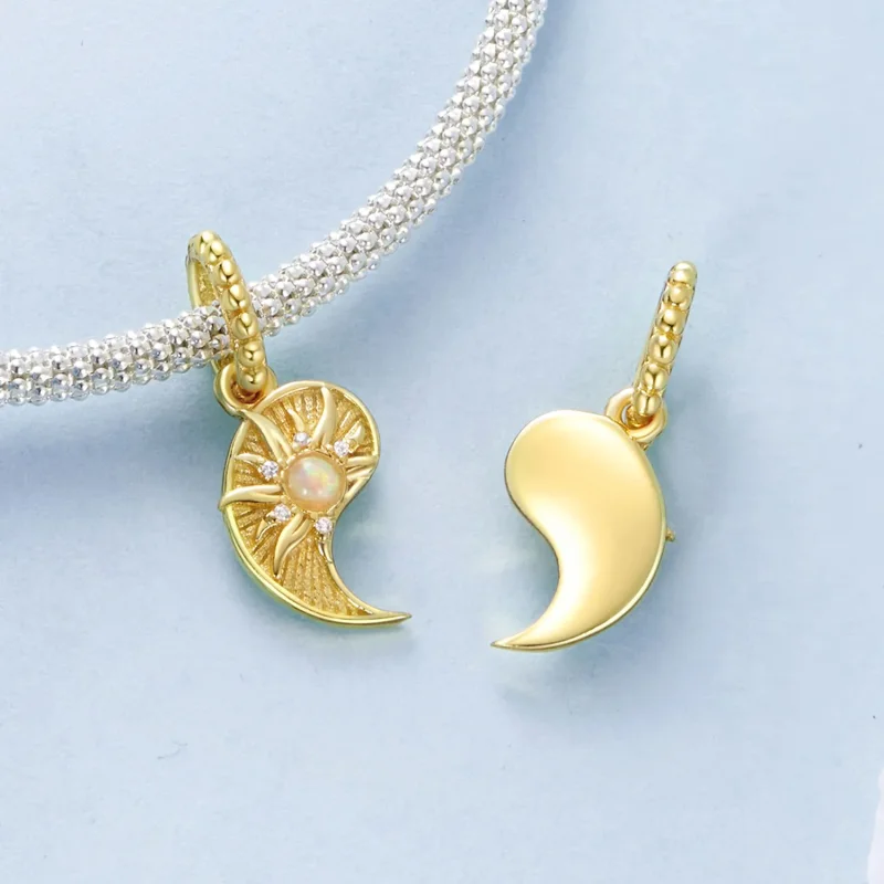 (zdjęcie do) Pandora Style Tai Chi Yin Yang Słońce Wisior z 925 Srebra Próby z Syntetycznym O - Wyświetl 4