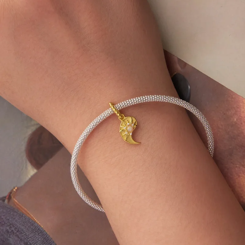 (zdjęcie do) Pandora Style Tai Chi Yin Yang Słońce Wisior z 925 Srebra Próby z Syntetycznym O - Wyświetl 5