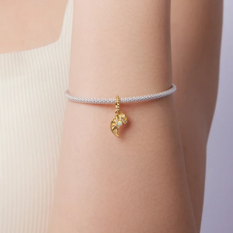 (zdjęcie do) Pandora Style Tai Chi Yin Yang Słońce Wisior z 925 Srebra Próby z Syntetycznym O - Wyświetl 6