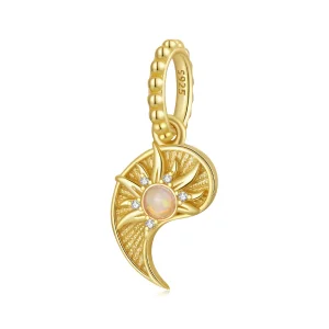 (zdjęcie do) Pandora Style Tai Chi Yin Yang Słońce Wisior z 925 Srebra Próby z Syntetycznym Opalem i Cyrkoniami - Pozłacany - BSC1141