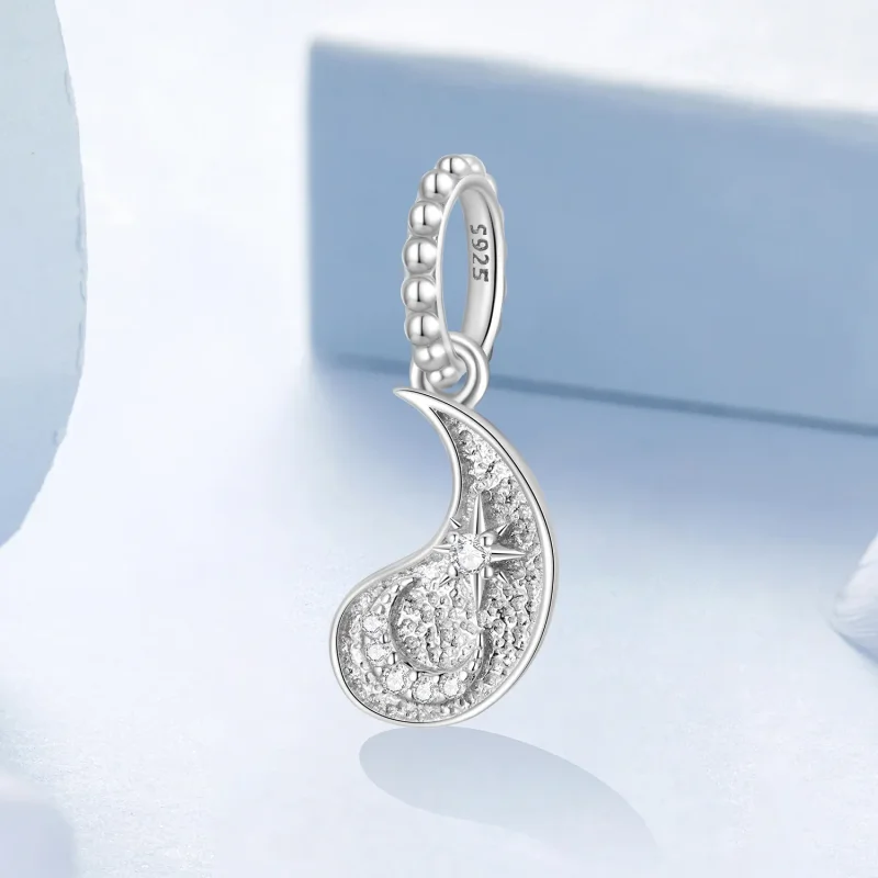 (zdjęcie do) Pandora Style Tai Chi Yin Yang Gwiazda Księżyc 925 Srebro Próby z Cyrkoniami - P - Wyświetl 2