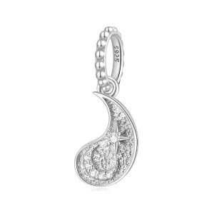 (zdjęcie do) Pandora Style Tai Chi Yin Yang Gwiazda Księżyc 925 Srebro Próby z Cyrkoniami - Platerowane Platyną - BSC1142