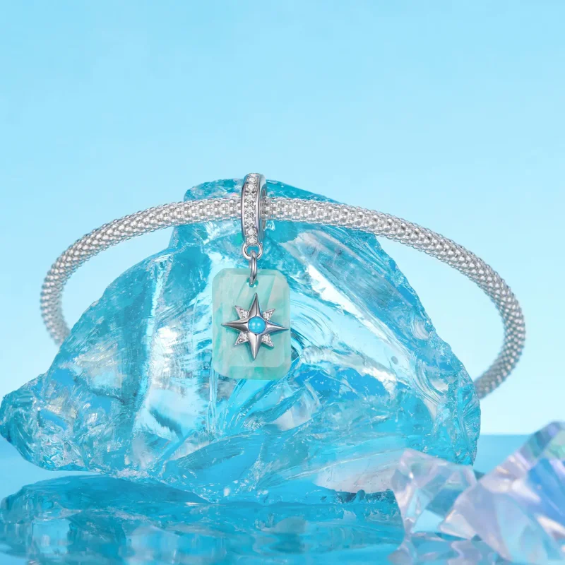(zdjęcie do) Pandora Style 925 Srebro Próby Starlight Amazonit Wisiorek z Syntetycznym Turkus - Wyświetl 3
