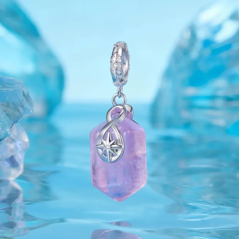 (zdjęcie do) Pandora Style 925 Srebrna Zawieszka z Energizującym Ametystem, Naturalnym Kwarce - Wyświetl 2