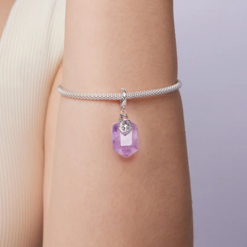(zdjęcie do) Pandora Style 925 Srebrna Zawieszka z Energizującym Ametystem, Naturalnym Kwarce - Wyświetl 7
