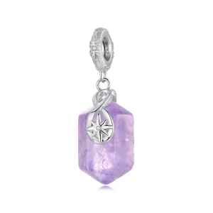 (zdjęcie do) Pandora Style 925 Srebrna Zawieszka z Energizującym Ametystem, Naturalnym Kwarcem, Cyrkoniami i Platerowana Platyną - BSC1147