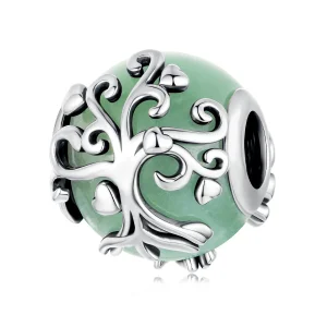 (zdjęcie do) Pandora Style 925 Srebro Próby 925 Koralik Drzewo Życia z Aventurynem i Oksydowanym Wykończeniem - BSC1148