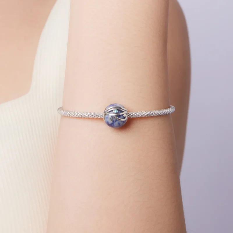 (zdjęcie do) Pandora Style 925 Srebro Próby Sodalitowe Koraliki Oko Horusa z Cyrkoniami, Synt - Wyświetl 7
