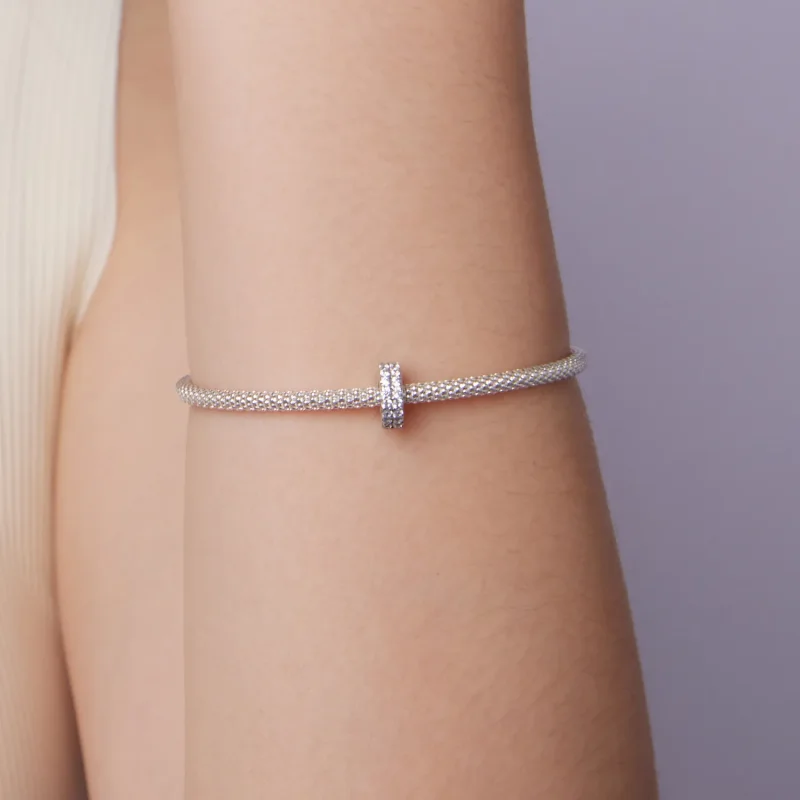 (zdjęcie do) Pandora Style 925 Srebro Próby 925 Podwójna Warstwa Błyszczący Koralik Rozdziela - Wyświetl 7