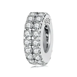 Pandora Style 925 Srebro Próby 925 Podwójna Warstwa Błyszczący Koralik Rozdzielający z Cyrkoniami i Oksydowanym Wykończeniem - BSC1150 (zdjęcie do) Pandora Style 925 Srebro Próby 925 Podwójna Warstwa Błyszczący Koralik Rozdzielający z Cyrkoniami i Oksydowanym Wykończeniem - BSC1150
