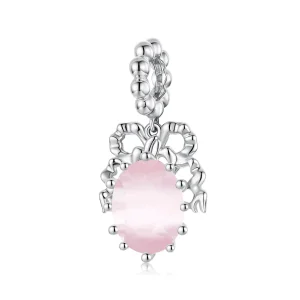 Pandora Style 925 Srebrny Naszyjnik z Kokardą ze Szkłem i Platynowym Powłoką - BSC1152 (zdjęcie do) Pandora Style 925 Srebrny Naszyjnik z Kokardą ze Szkłem i Platynowym Powłoką - BSC1152