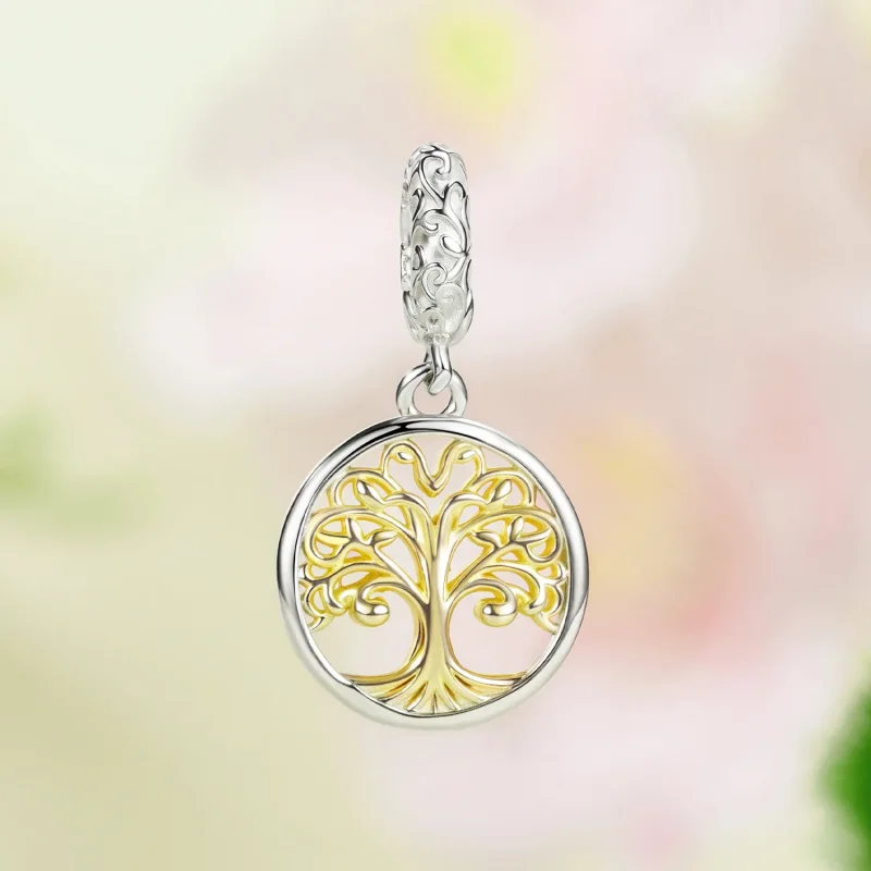 (zdjęcie do) Pandora Style 925 Srebro Próby Platinum i Pozłacane Złotem Drzewo Życia Wisiorek - Wyświetl 2