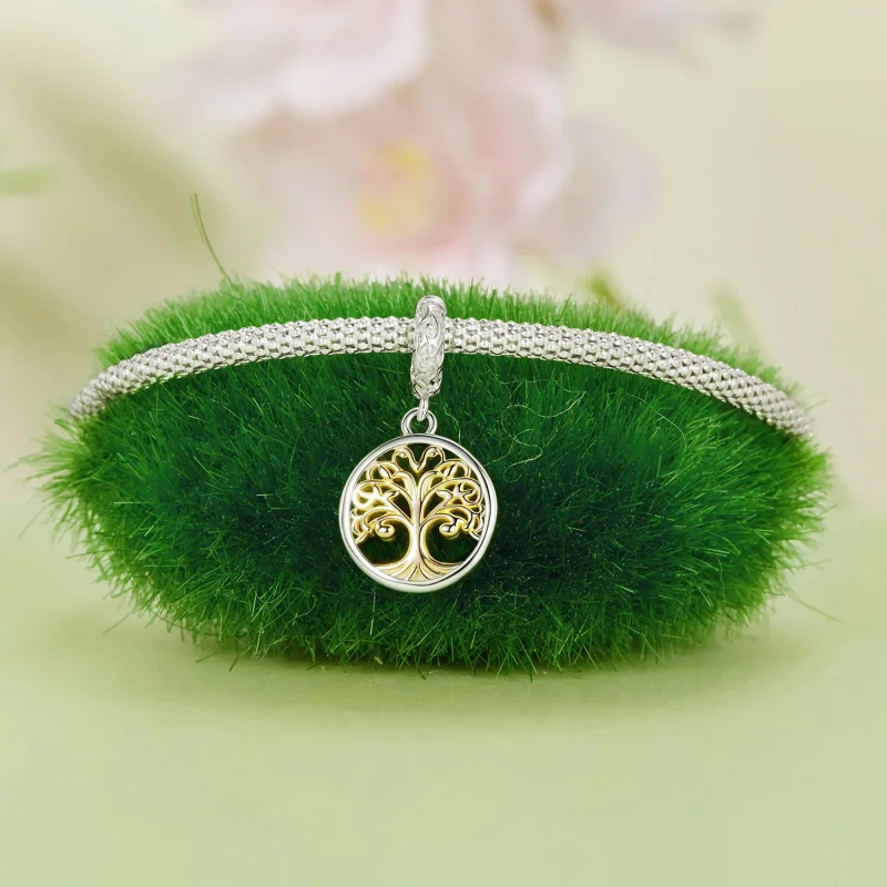 (zdjęcie do) Pandora Style 925 Srebro Próby Platinum i Pozłacane Złotem Drzewo Życia Wisiorek - Wyświetl 3
