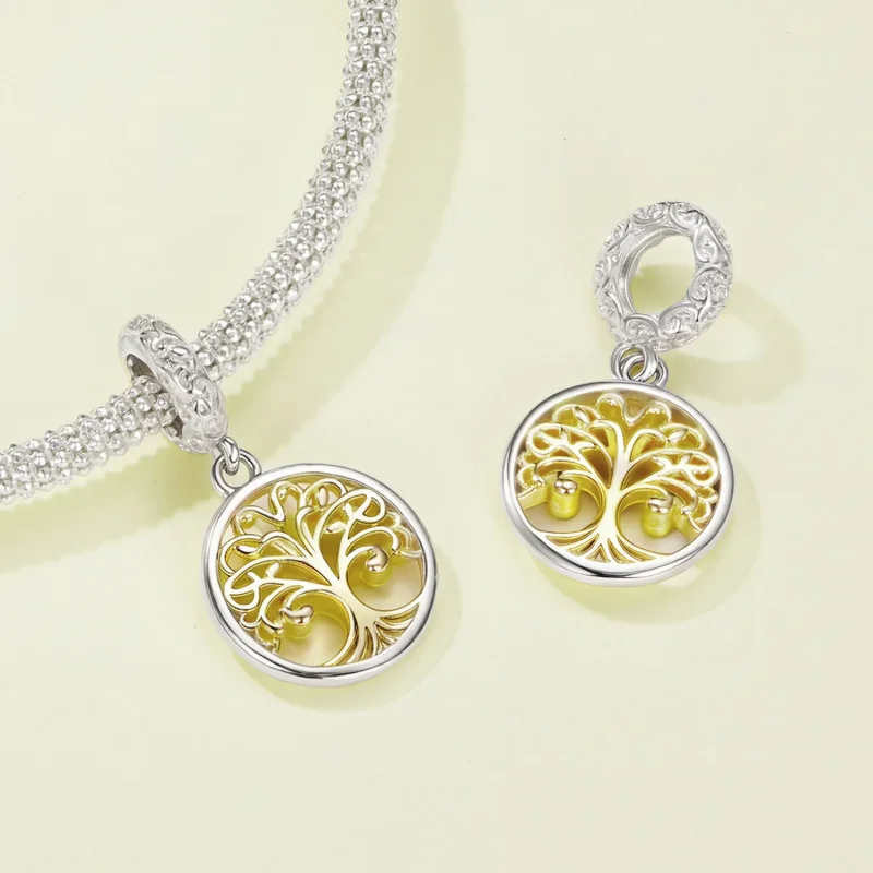 (zdjęcie do) Pandora Style 925 Srebro Próby Platinum i Pozłacane Złotem Drzewo Życia Wisiorek - Wyświetl 4
