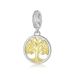 (zdjęcie do) Pandora Style 925 Srebro Próby Platinum i Pozłacane Złotem Drzewo Życia Wisiorek - BSC1159