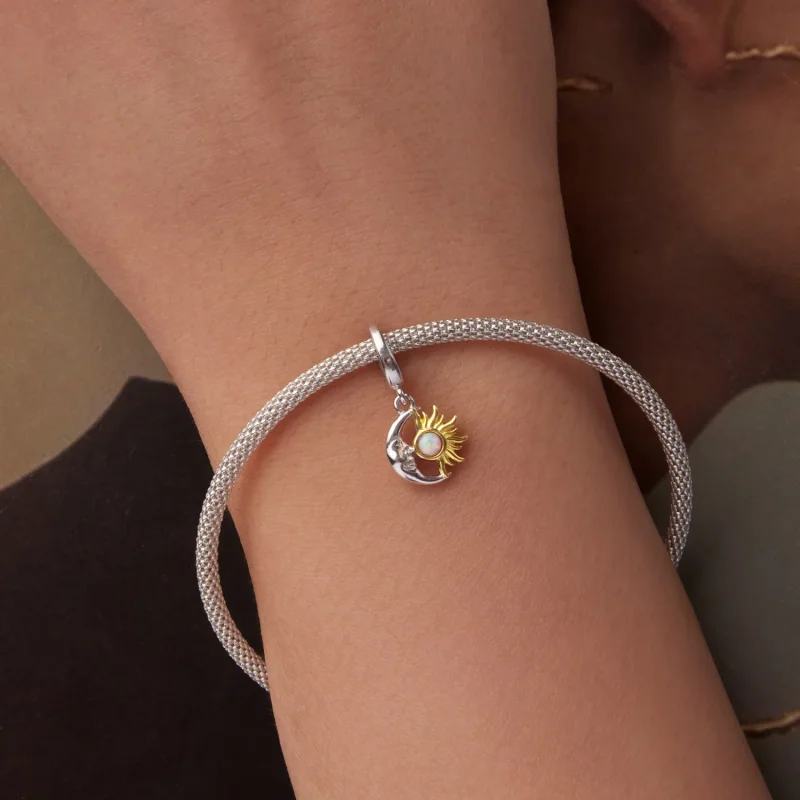 (zdjęcie do) Pandora Style 925 Srebro Próby 925 Platynowane i Pozłacane Zapięcie Słońce Księż - Wyświetl 5