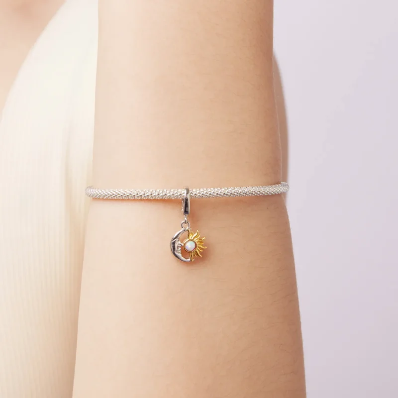 (zdjęcie do) Pandora Style 925 Srebro Próby 925 Platynowane i Pozłacane Zapięcie Słońce Księż - Wyświetl 6