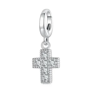 (zdjęcie do) Pandora Style 925 Srebro Próby 925 Platynowane Zawieszka Krzyż z Cyrkoniami - BSC1162