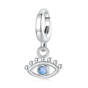 (zdjęcie do) Pandora Style 925 Srebro Próby Srebrnej Platerowane Platyną Wisior z Okiem Przeciw Złu z Syntetycznym Opalem - BSC1163
