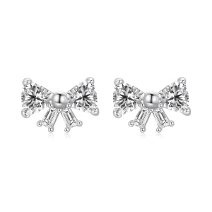 (zdjęcie do) Pandora Style S925 Srebro Bowknot Cyrkonia Kolczyki z Platynowym Powłoką - BSE1194