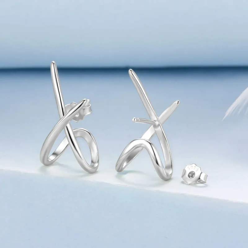 (zdjęcie do) Pandora Style S925 Srebro Próby 925 Minimalistyczne Kolczyki Słupki z Oksydowany - Wyświetl 2