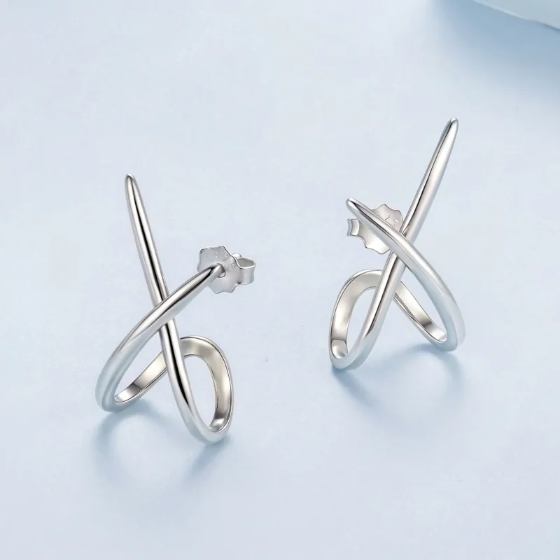 (zdjęcie do) Pandora Style S925 Srebro Próby 925 Minimalistyczne Kolczyki Słupki z Oksydowany - Wyświetl 3
