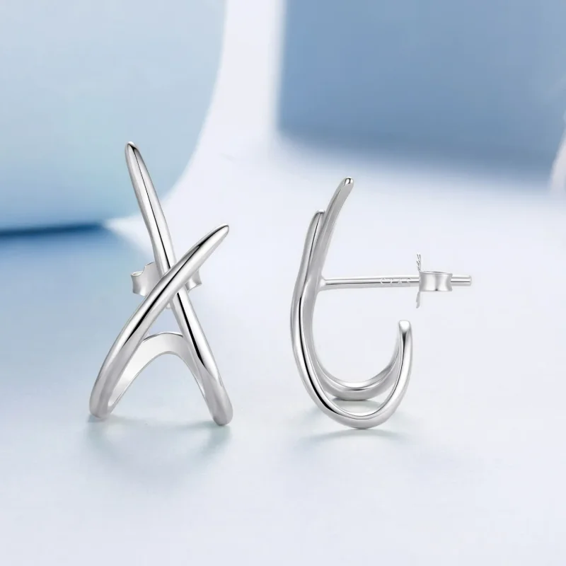 (zdjęcie do) Pandora Style S925 Srebro Próby 925 Minimalistyczne Kolczyki Słupki z Oksydowany - Wyświetl 4